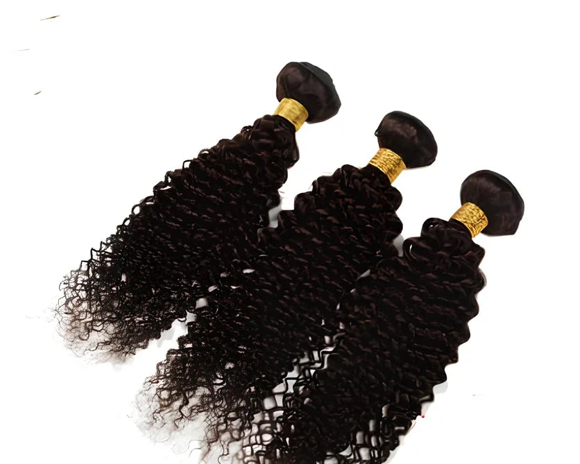 Brazilian human hair kinky curly wave curtain wig in 14-inch length, showing natural clips and volume texture