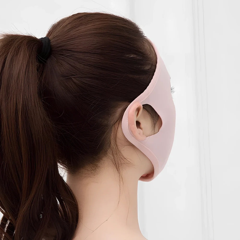 Breathable ice silk full face sun mask for women in navy blue, regular size, protecting eyes and skin from UV rays