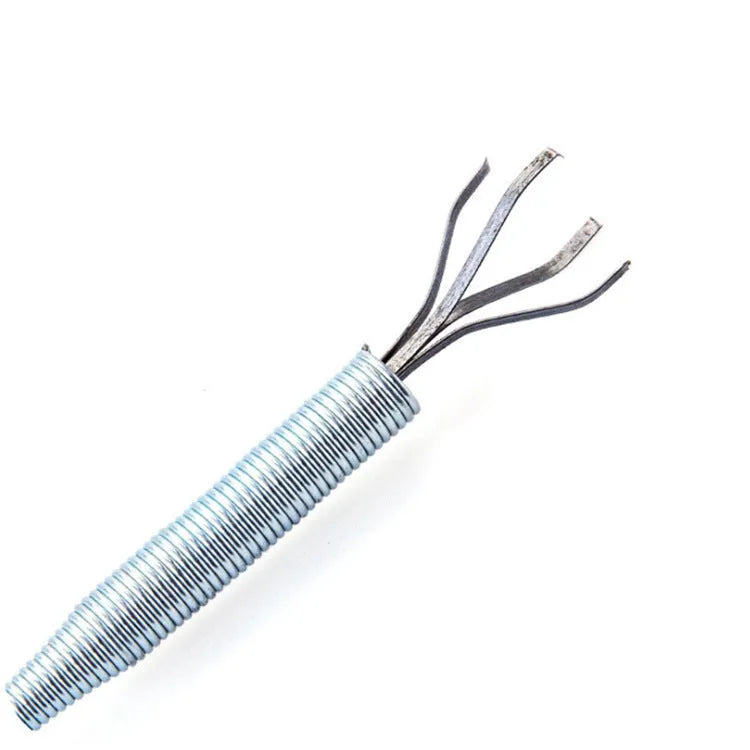 A black sewer dredge spring pipe cleaning tool for unblocking kitchen sink drains