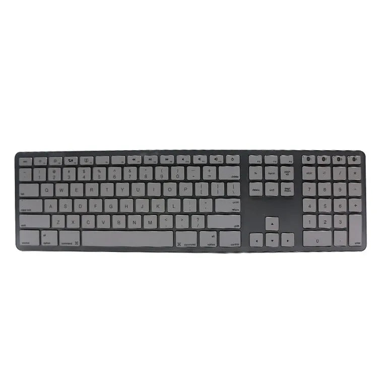 White wireless Bluetooth keyboard with 109 keys, shown on a desk.