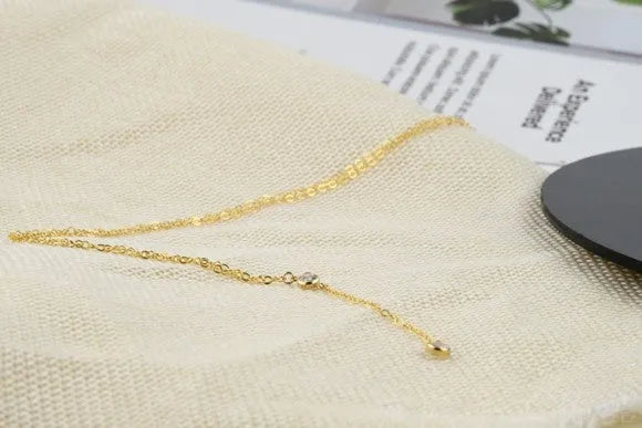 Gold geometric alloy pendant necklace on snake bone chain, adjustable 51-80cm