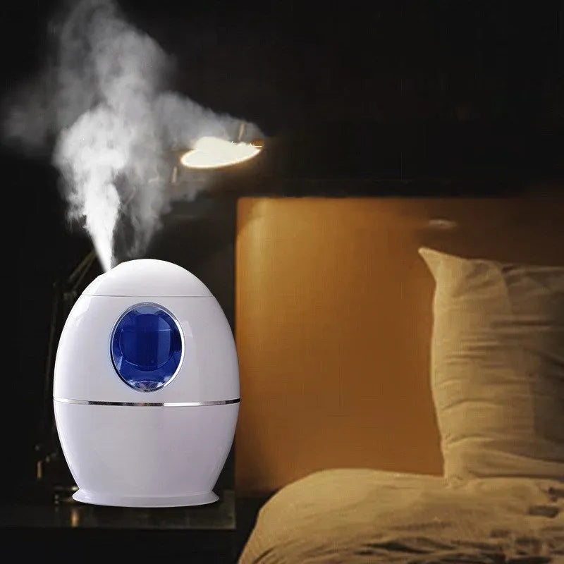 White columnar household air disinfection humidifier with USB cable and anion function.