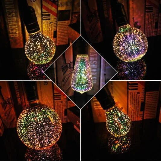 Vibrant 3D Fireworks LED Bulb - Eco-Friendly Home Lighting for Kiwi Celebrations