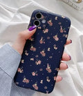 TPU back cover phone case with broken flower pattern for iPhone in navy blue