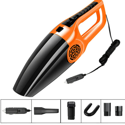 AutoClean Tm portable car vacuum cleaner with 12V DC power connection and washable filter