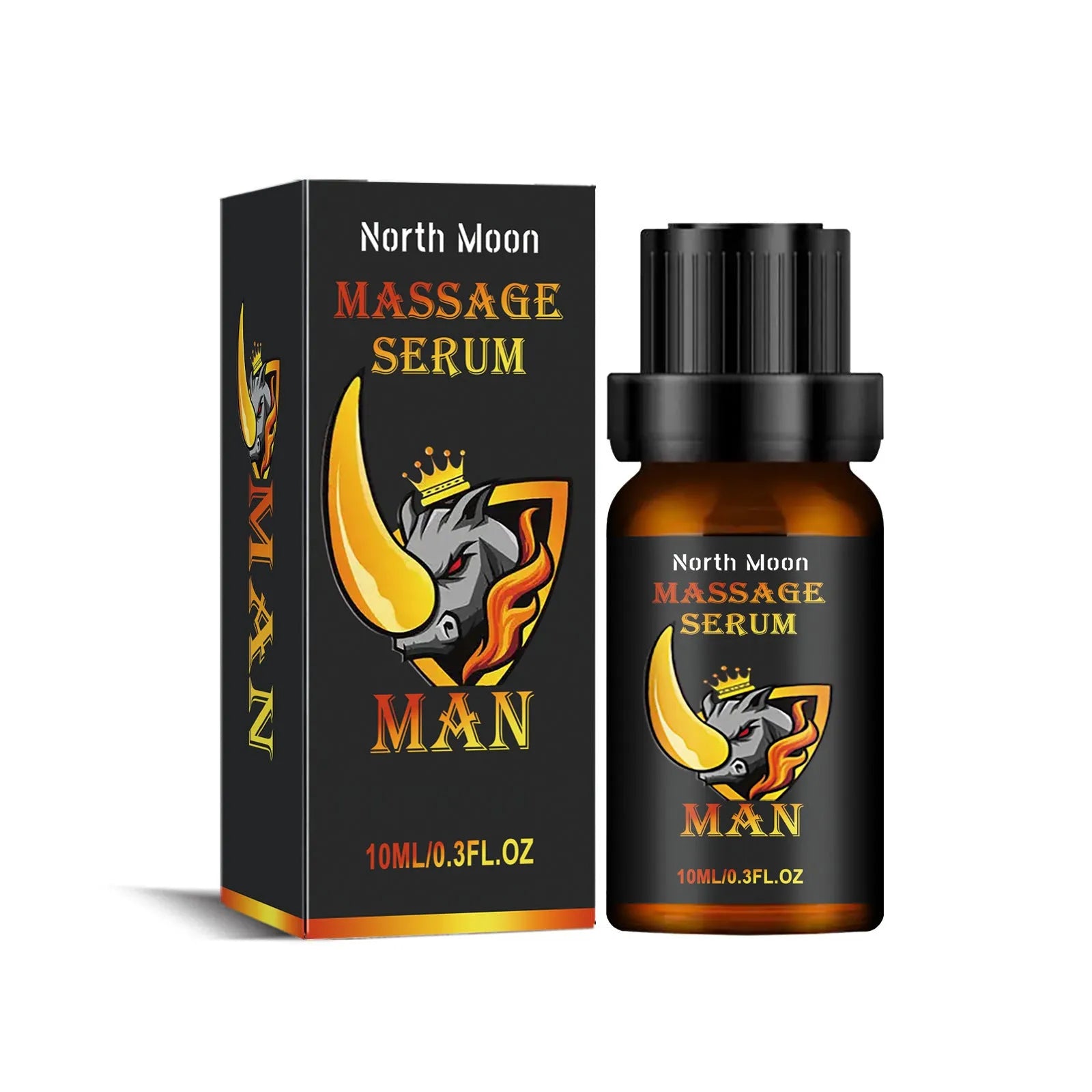 10ml bottle of men's endurance vitality massage oil with five-ingredient formula