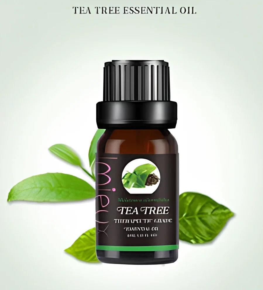 10ml dark glass bottle of therapeutic essential oil blend with lavender, citrus, and mint oils