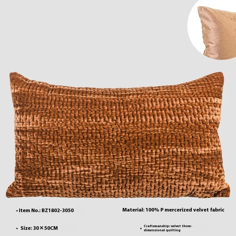 Green antique-style quilted square cushion pillow with a mercerised velvet embossed cover.