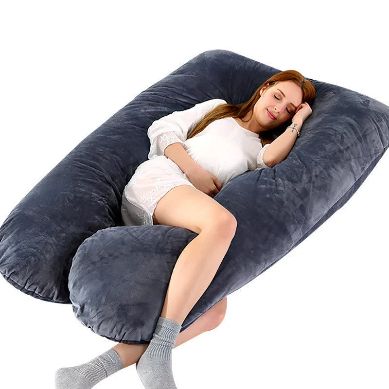 U-shape pregnancy pillow with removable pure cotton cover for support and comfort