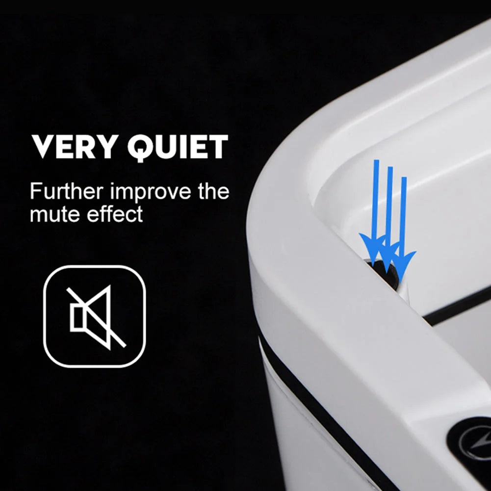 Automatic Induction Flip Trash Can with smart sensor and white finish