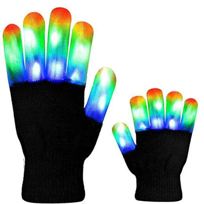 Pair of LED Glowing Gloves with vibrant color-changing effects perfect for parties, music festivals, and entertainment