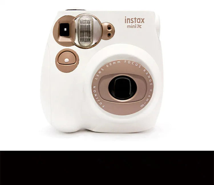 Mini 7s upgrade instant camera in coffee colour with telescopic lens