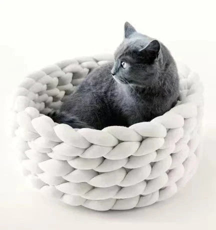 A cozy and stylish plush pet bed in various colors and sizes, providing comfort and warmth for your furry friend.