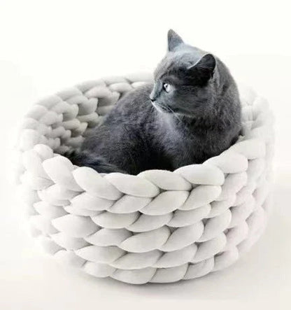 A cozy and stylish plush pet bed in various colors and sizes, providing comfort and warmth for your furry friend.