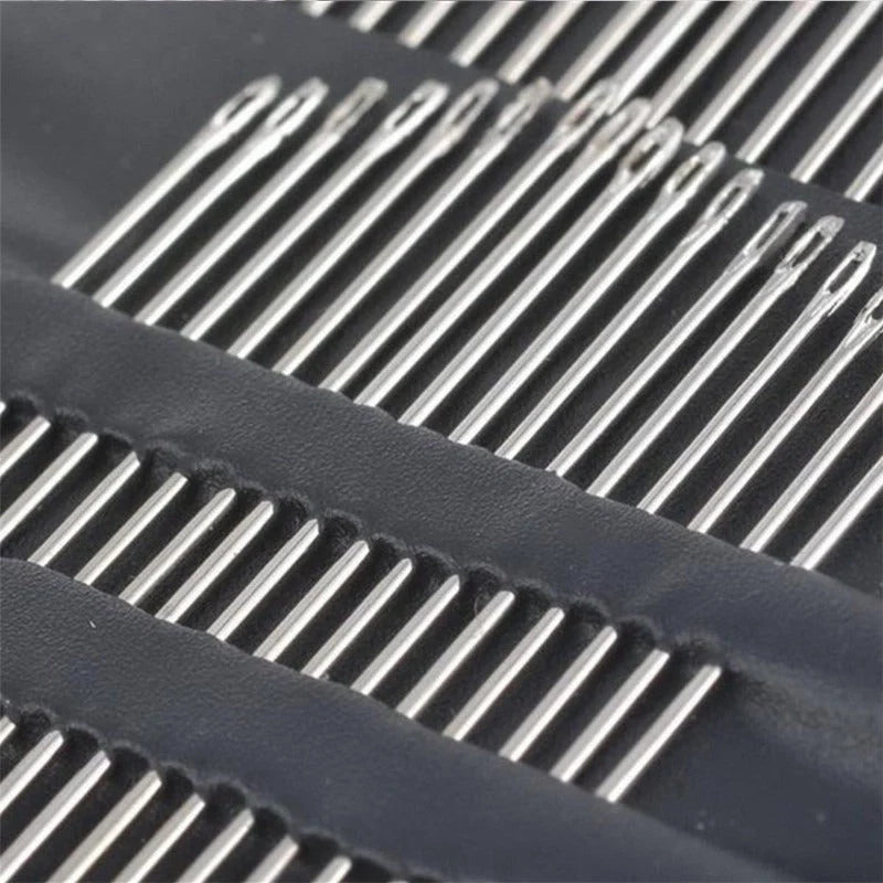 Silver hand sewing needle set with 55 pieces for DIY projects