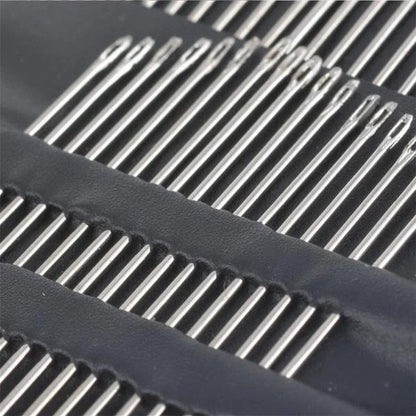 Silver hand sewing needle set with 55 pieces for DIY projects