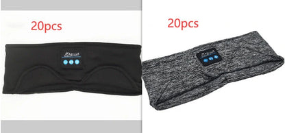Bluetooth music headband with sleep scarf functionality in grey and black