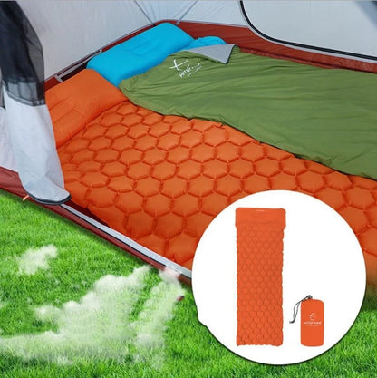 Outdoor Camping Inflatable Honeycomb Mattress in various colors for comfortable sleep