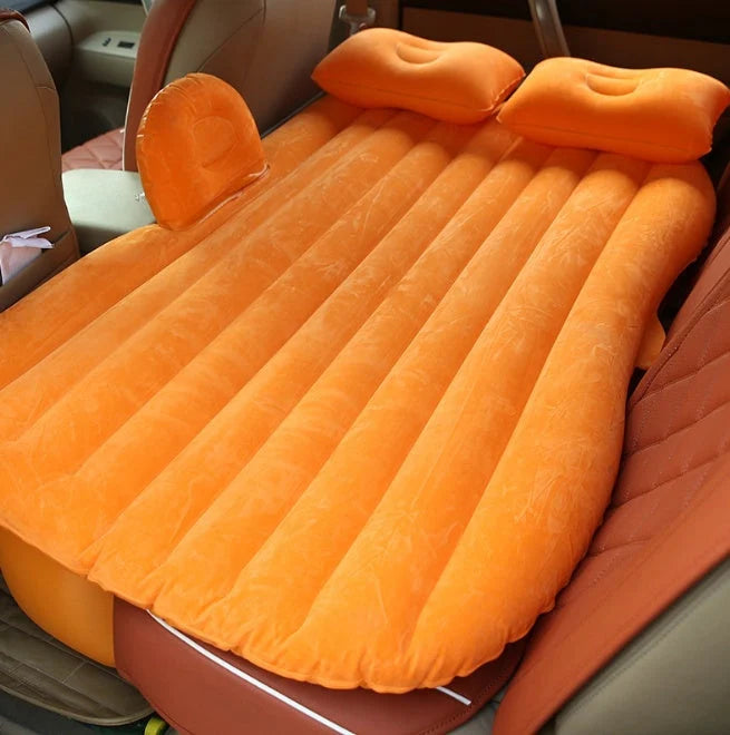 Universal five-seater car inflatable bed with ultra-thickened flocking, includes pump and repairing kits