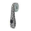 Fabric fitness elastic tension band 208x3 cm polyester latex silk pull rope in white leopard print small elasticity with mesh bag