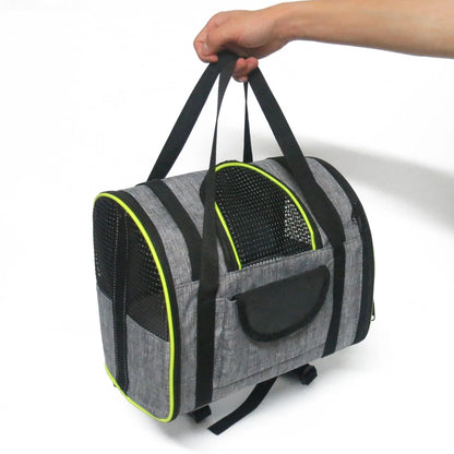 Multi-functional folding pet carrier bag for dogs and cats, waterproof PVC material
