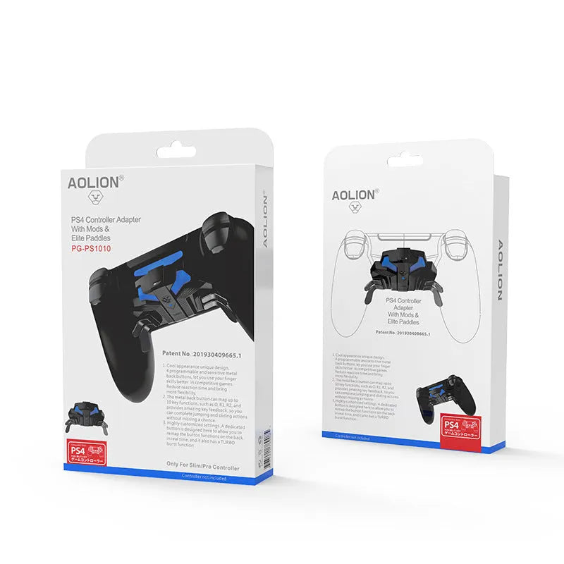 Black PS4 controller back button attachment with Type-C cable