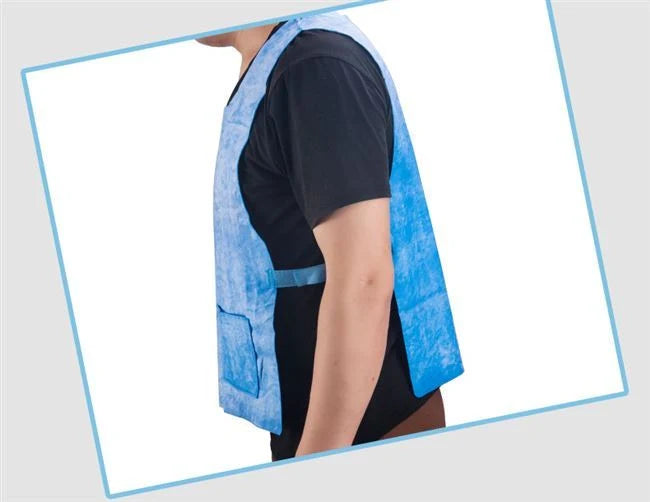 Unisex Ice Vest for summer heat relief, blue color, 61x40cm