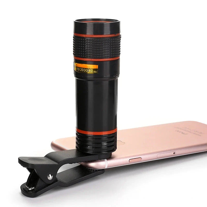 20x magnification cell phone telescope lens with anti-sidelight design for clear distant photography