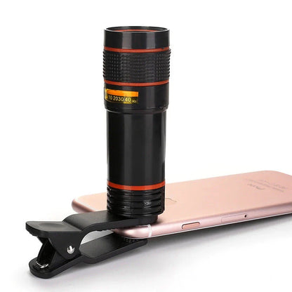 20x magnification cell phone telescope lens with anti-sidelight design for clear distant photography