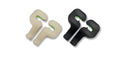 Pair of concealed plastic car seat back hooks for hanging bags and coats, available in black or white