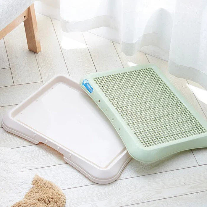 Antibacterial puppy potty tray in pink, light green, and blue, dimensions 47*34*5cm