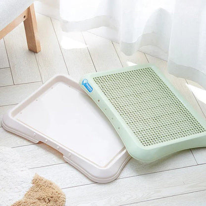 Antibacterial puppy potty tray in pink, light green, and blue, dimensions 47*34*5cm