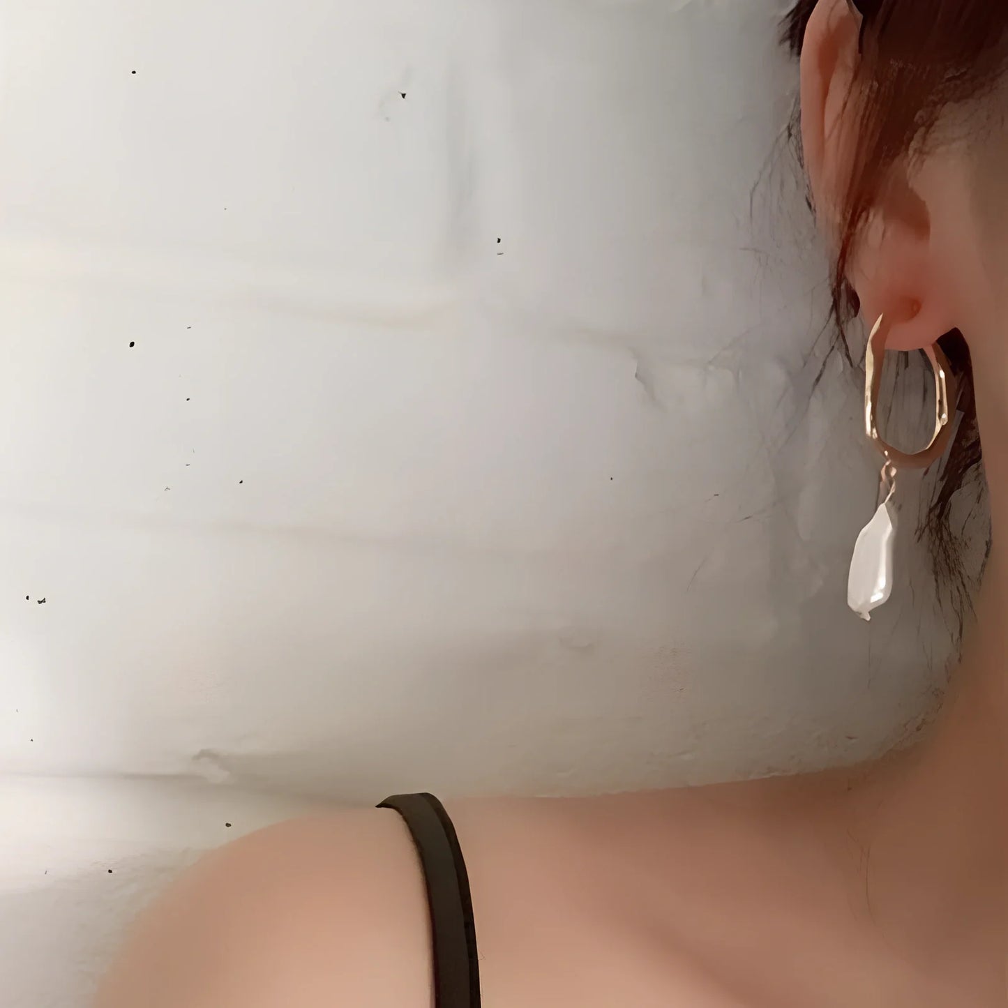 Gold electroplated pearl earrings with 12mm pearls and butterfly clasps