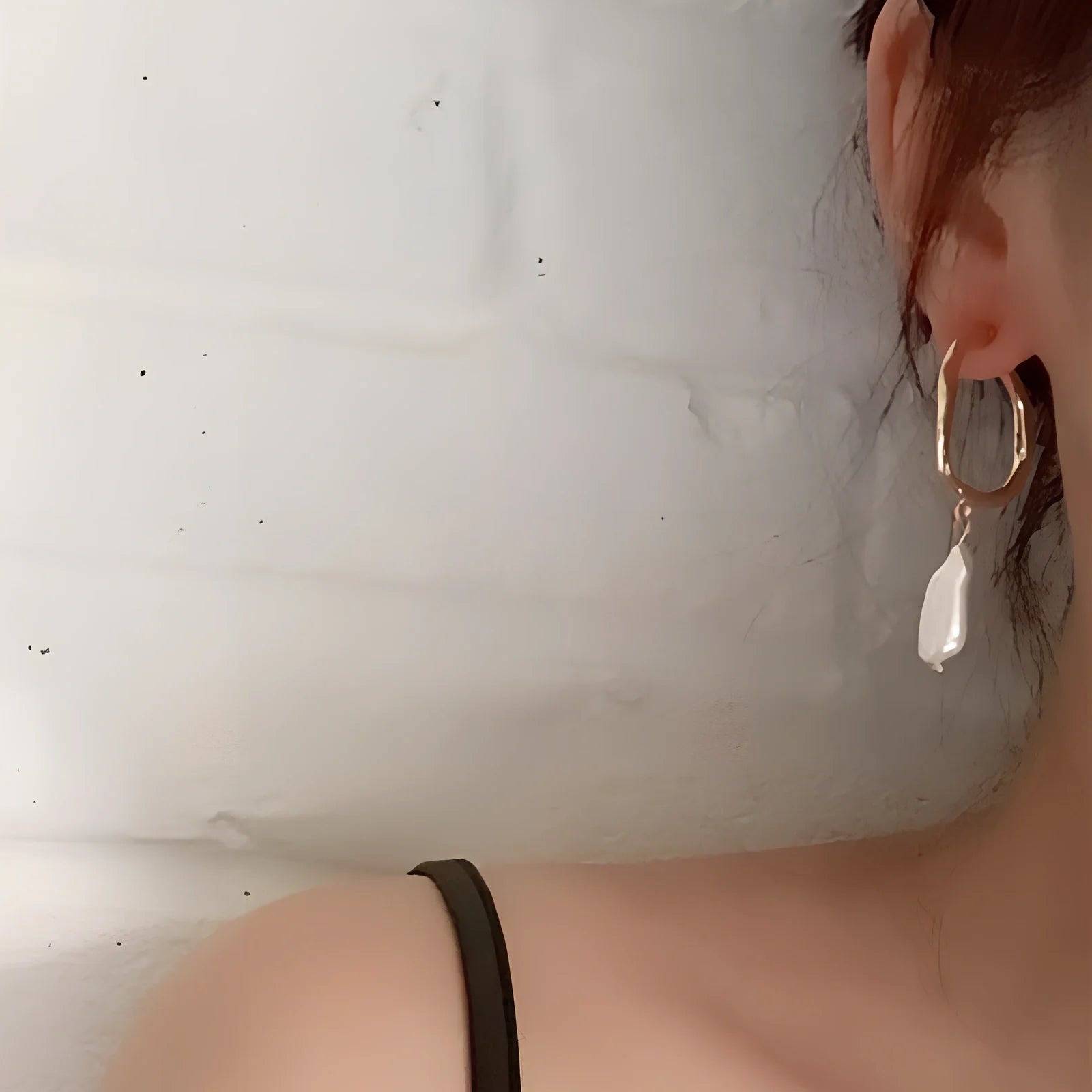 Gold electroplated pearl earrings with 12mm pearls and butterfly clasps