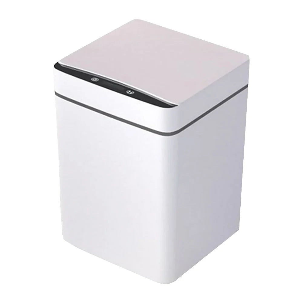 Automatic Induction Flip Trash Can with smart sensor and white finish