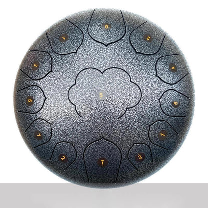 12-inch 13-tone ethereal drum in vibrant colours including Chinese red, lavender, and navy blue