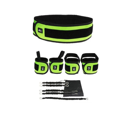 Leg squat boxing combat training resistance bands in orange, pink, and green