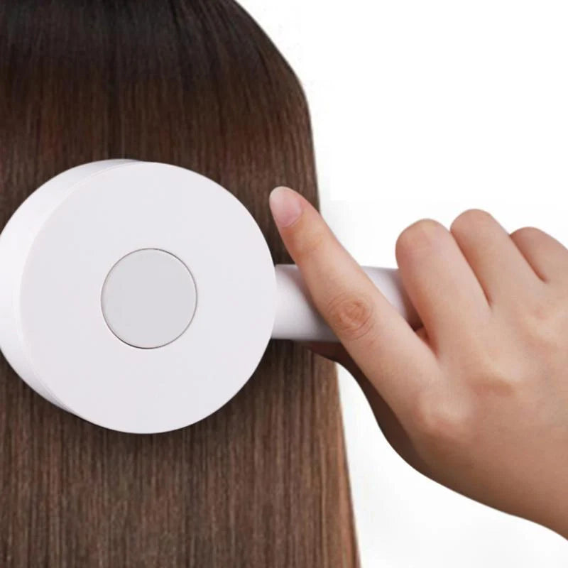 Self-Cleaning Hair Brush with Airbag Massage for curly hair, featuring one-key self-cleaning and scalp massage.