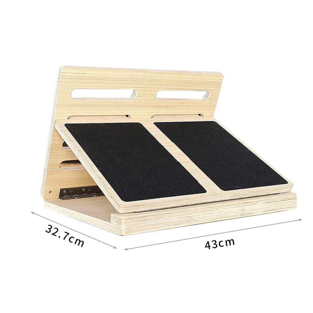 Wooden home fitness exercise muscle trainer with four gear settings and safety lock