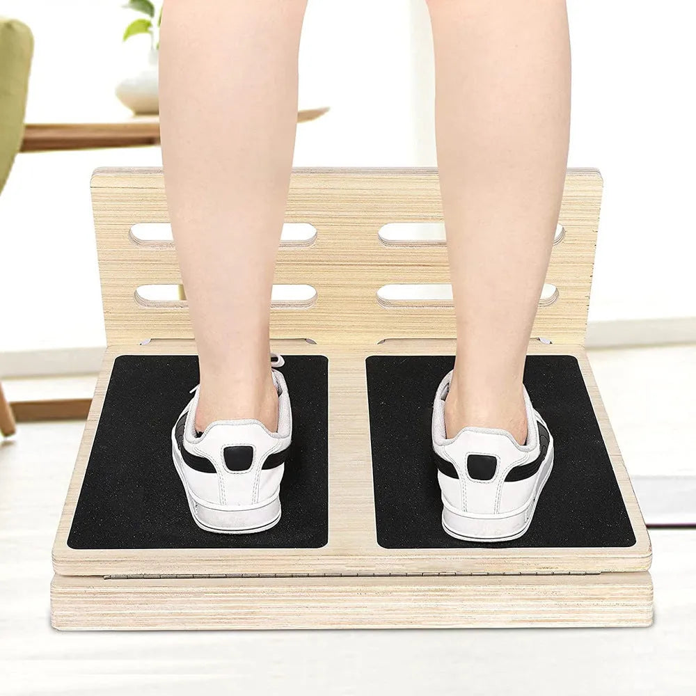 Wooden home fitness exercise muscle trainer with four gear settings and safety lock