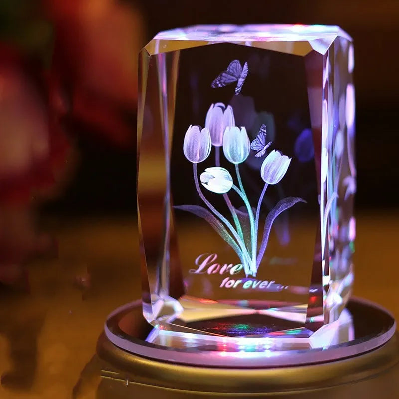 Small colourful MP4 Bluetooth crystal light in a gift box, one of eight themed styles available.