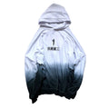 White cotton gradient hoodie loose fit unisex casual streetwear top front view
