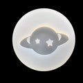 Silicone mould for creating full mirror finish resin planet spheres measuring 6.5cm diameter