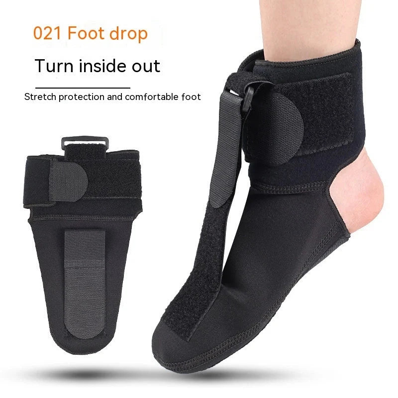 Adjustable ankle support orthosis for rehabilitation and sports, available in sizes S, M, L.