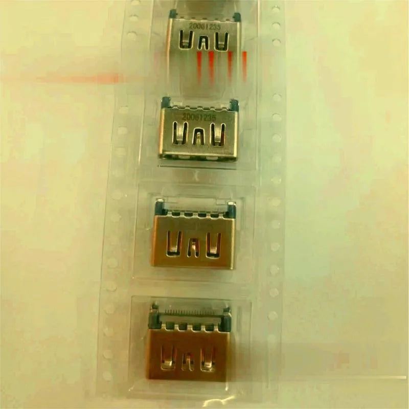 Silver HDMI interface host socket for motherboard mounting and repair.