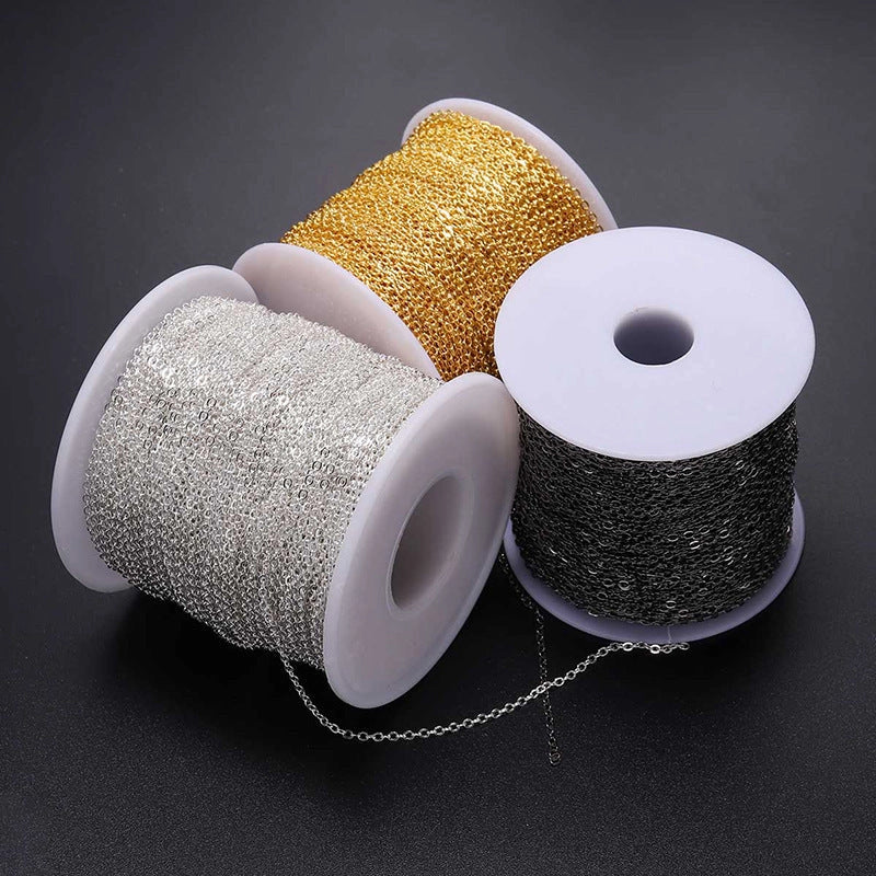 Copper Clad Iron Cross Chain for DIY jewellery making in various colours and thicknesses