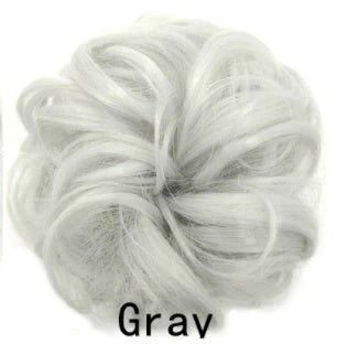 Synthetic wavy curly messy hair bun for women, 12cm diameter, high-temperature wire