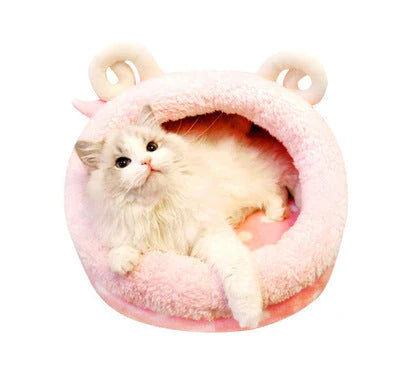 Cozy and soft cat bed in various colors and sizes, providing a comfortable and secure space for your furry friend to rest and relax.