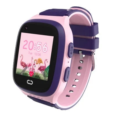 4G children's GPS smart watch with 1.4-inch touch screen, black colour, showing electronic fence and video call features