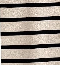 Crew Neck Striped Vest Sweater in white, black, and khaki colours